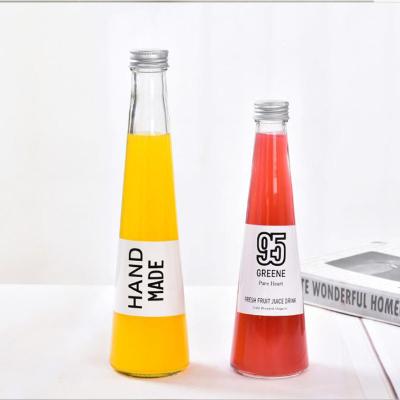 China 300ml Beverage Juice Conel Shape Glass Bottle for sale