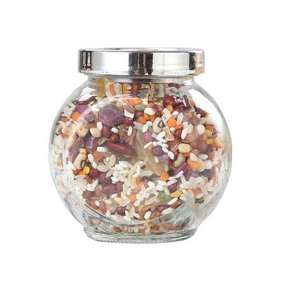 China Wholesale 50ml/180ml/280ml/380ml/480ml Beverage Shape Glass Jar Drum Flat Shape Storage Glass Jar For Spice Food, Nut for sale