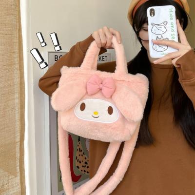 China 2023 New Arrival Kawaii Plush Rabbit Kuromi Cartoon Pink Shoulder Bag Cute Girl's Other Shoulder Bag Bags Women Handbags Ladies Bags for sale