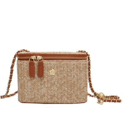 China Yuncong Summer Beach Embroidery Portable Shoulder Cross - Body Bags Korea Straw Tote Bag Weave Straw Handbag Straw Beach Bag For Women for sale