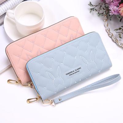 China Hold Cash Money Card Hot Selling Women's Clutch Wallet Women's Wallet with Cheap Fashion Leather Black Bag Long Zipper Phone Strap Wholesale for sale