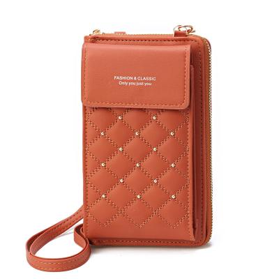 China New Fashion Women's Cell Phone Bag Embroidered Cross - Zipper Clutch Bag Small Shoulder Mini Body Messenger Bag Daily Fashion Goods for sale