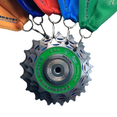 China Medalhas de corrida de bicicleta de liga de zinco / latão com logotipo impresso Medalhas de ciclismo personalizadas à venda