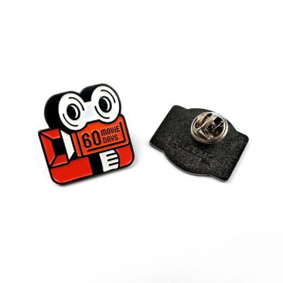 China Promotional Enamel Emblem Lapel Pin Black Nickel Plated Single Side for sale