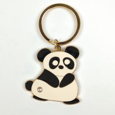 China Custom Panda Element schattig paar sleutelhanger metalen cartoon gepersonaliseerde sleutelhangers Te koop