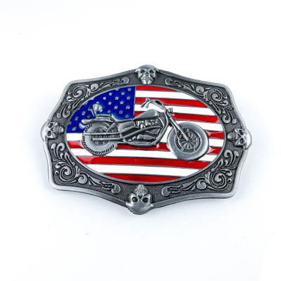 China Men'S Fashion Custom Made Belt Buckles Motor Cycle Style Sheriff Belt Buckle Antique Silver Metal for sale