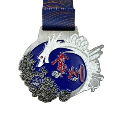 China Die Struck Custom Engraved Medals Covered In Glitter Spinning Medal for sale