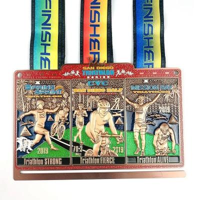 China Ironman Triathlon Medals For Events Awards / Triathlon Finisher Medals for sale