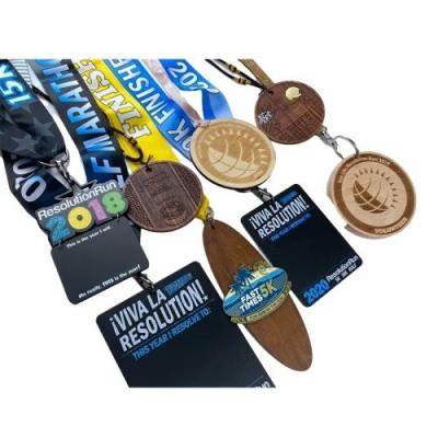 China Summer Printing Wooden Medals Long Lasting Durability Enabling Award Winners for sale