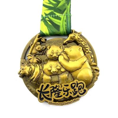 China Solid Texture Antique Gold Personalized Race Medals Joyrun Animal Themed Running for sale