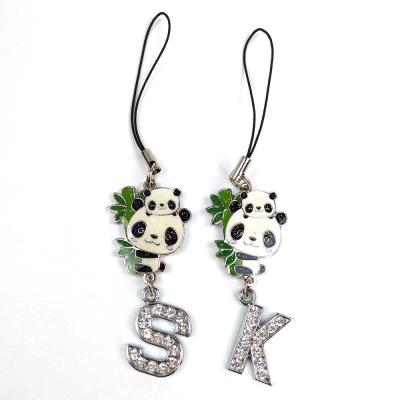 China El elemento panda personalizado de llaveros de pareja de llaves de pareja anillo de llave de metal dibujo animado en venta