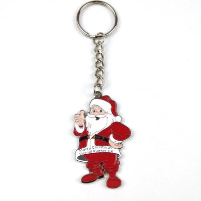 China Christmas Promotional Keychain Santa Soft Enamel Keyrings for sale