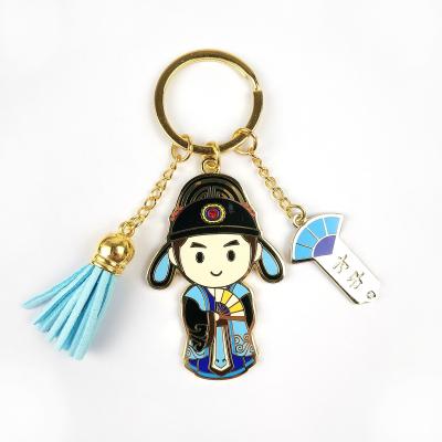 China Round Metal Enamel Keychain Custom For Business Team Building for sale