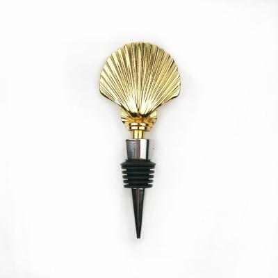 China Luxurious Gold Sea Shell Bottle Stopper For Wine Preservation for sale