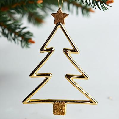 China Complementar sin esfuerzo cualquier decoración navideña Promoción de negocios Regalos Oro Brillo Estrella Ornamento de árbol en venta