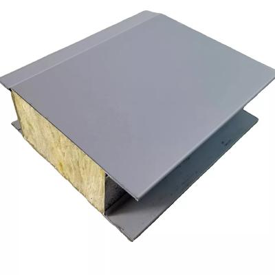 China Modern Color PU Rock Wool Glass Wool Metal Wall Roof EPS Insulated Steel Sandwich Panels for sale