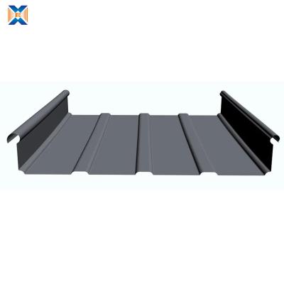 China Modern Color Coated Zinc Standing Seam Metal Roof Panels Galvanized Steel Roofing Sheet for sale