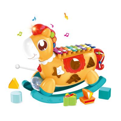 China Educational Wholesale Instrument  Happy Pony  Xylophone Educational Musical Piano Toy Electronic  for Kids for sale