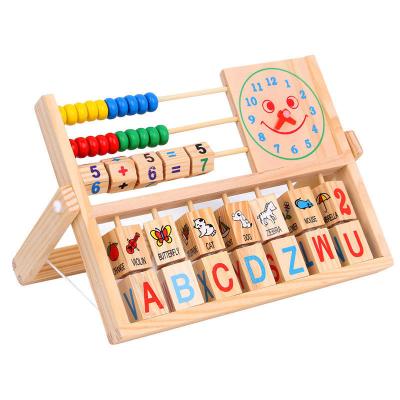 China Wooden Hot sale learn number smile clock  math calculation  alphabet wooden abacus educational toys for sale