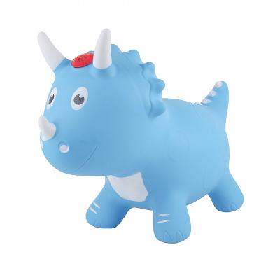 China Wholesale Kids Inflatable Bouncy Animals Musical Hopper Tied Triceratops Sounder Hopping Toys for sale