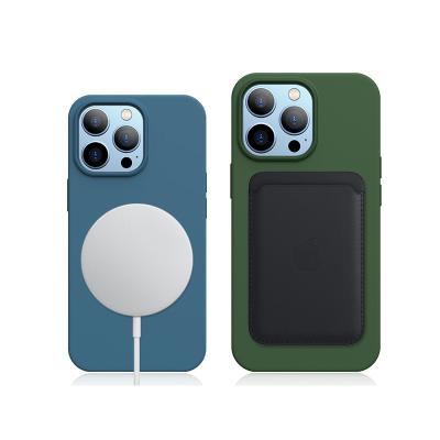 China Shockproof Phone Case For Iphone 11 Case 12 13 pro Max Mini Liquid Silicone Magnetic MagSafe Cover for sale