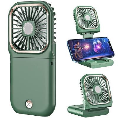 China With Phone Holder and Power Bank Mini Portable USB Multifunctional Neck Fan 10 Hours Working Time 3000mAh Power Bank Rechargeable Handheld Lazy Hanging Neck Fan for sale