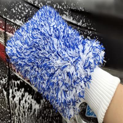 China Universal Car Scratch FreeGlove Plush Noodle Chenille Microfiber Washing Cleaning Gloves for sale