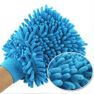 China Universal Car Glove 5-Finger Plush Noodle Chenille Microfiber Wash Cleaning Gloves Scratch Free With Or Without Thumb for sale