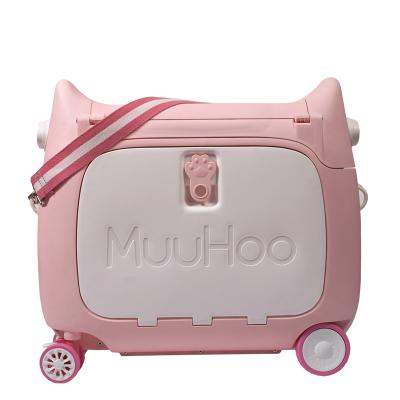 China New Design Cute Children's Cute Children's Luggage Storage Box Baby Suitcase Child Travel Gift Box Can Sit Or Slide for sale