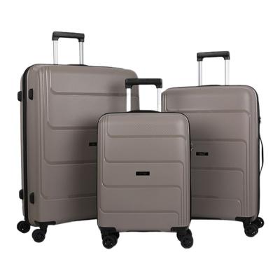 China Fashionable PP 20/24/28 Standard Dimension International Suitcase With Fashionable Model PP Zipper Luggage for sale