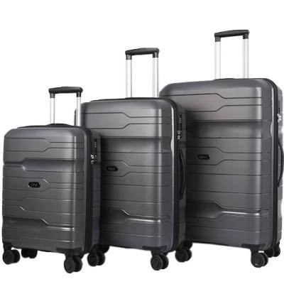 China PP Hardside Luggage Suitcase Set Of 3 Pretty Unique Carry On Luggage Travel Style Spinner Lock Unisex Fashionable Long Color for sale