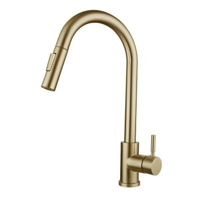 China Kitchen Sensor Spray 304 Stainless Steel Hot And Cold Pull Out Faucet for sale