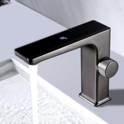 China Metered Smart Faucets LED Digital Display Hydropower Cold And Hot Water Saving Faucet Pure Copper for sale