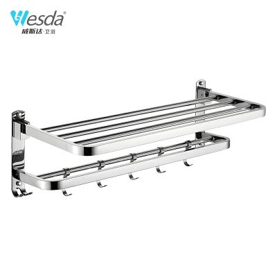 China 2021 NEW WESDA Amazon Hot Sale Fashion 304 Stainless Steel Bathroom Towel Rack Wall Mounted Holders With 5 Hooks for sale