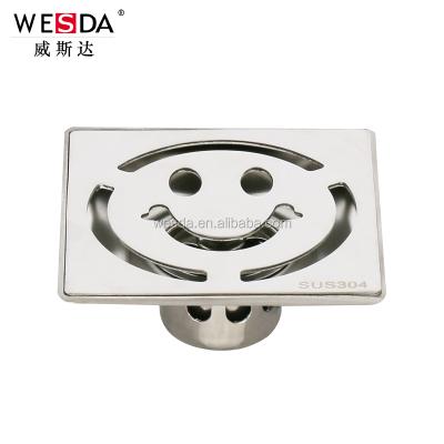 China Wholesale wesda 304 stainless steel floor drain smile floor bathroom anti-stink strainer for sale