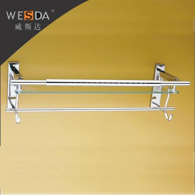 China Wesda Stainless Steel Shower Corner Glass Shelf for sale