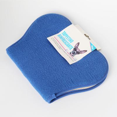 China Hand Wash GRS Certification Chain Knit Fabric or Polyester Fabric Microfiber Pet Food Mat and Wish Pet Death Mat for sale