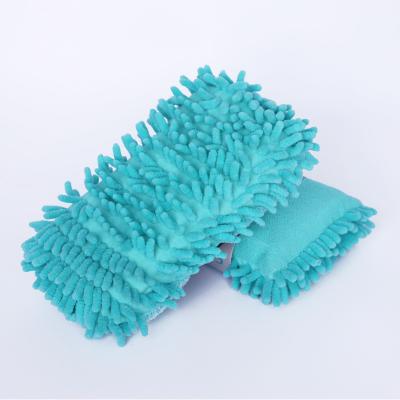 China GRS Certification Microfiber Sponge Car Wash Glove Convenient High Quality Car Cleaning and Chenille Cloth for Car Washing for sale