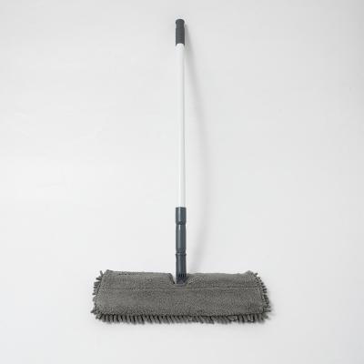 China Floor and Window Gray Chenille Fabric Mops with Bendable Broom Handle for Floor Cleaning for sale