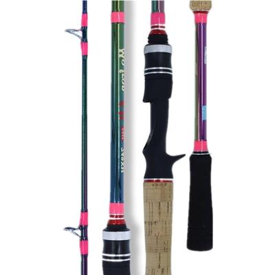 China Colorful Plating Power 2.1M/2.2M Bait Casting Rod With Carbon Fiber 170g Hard Carbon SNEDA MH Pole For Fishing for sale