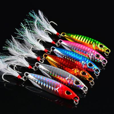 China High Quality Metal 6 Colors VIB Metal Jig Lure Saltwater Lure With Feather Treble Hook for sale