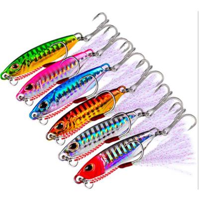 China High Quality 10/15/20/30/40/50G Metal Sea Fishing Lure Spinner VIB Metal Jig Deep Baiting Lure With Hook for sale