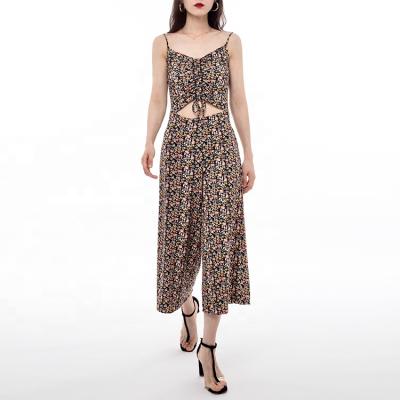 China Floral Print Sleeveless Jumpsuits And Rompers New Arrivals Women QUICK DRY Clothing Women Rompers for sale