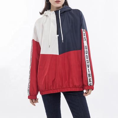 China Streetwear Fashion Women Quilted Anorak Jacket Shell Color Block Retro Athleisure Contrast Nylon Outdoor QUICK DRY Track Custom for sale