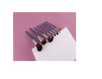 China 100% Synthetic Hair 8pcs Makeup Set Brush With Glitter Pouch for sale