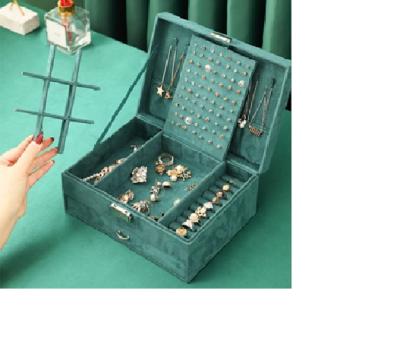 China Luxury large capacity jewelry storage box with lock for sale