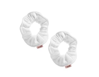 China Velvet scrunchie in snow white color (2pcs/set) for sale