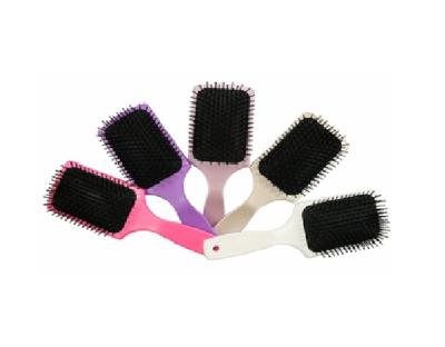 China ABS + Paddle Rubber Coating Hair Brush for sale