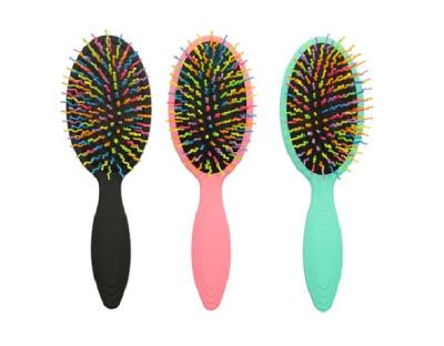 China ABS with rubber coating Sugar Color Paddle Hair Brush for sale