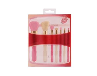 China 100% Synthetic Hair 7pcs Matt Gold Aluminum Makeup Brush Gift Set for sale